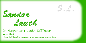 sandor lauth business card